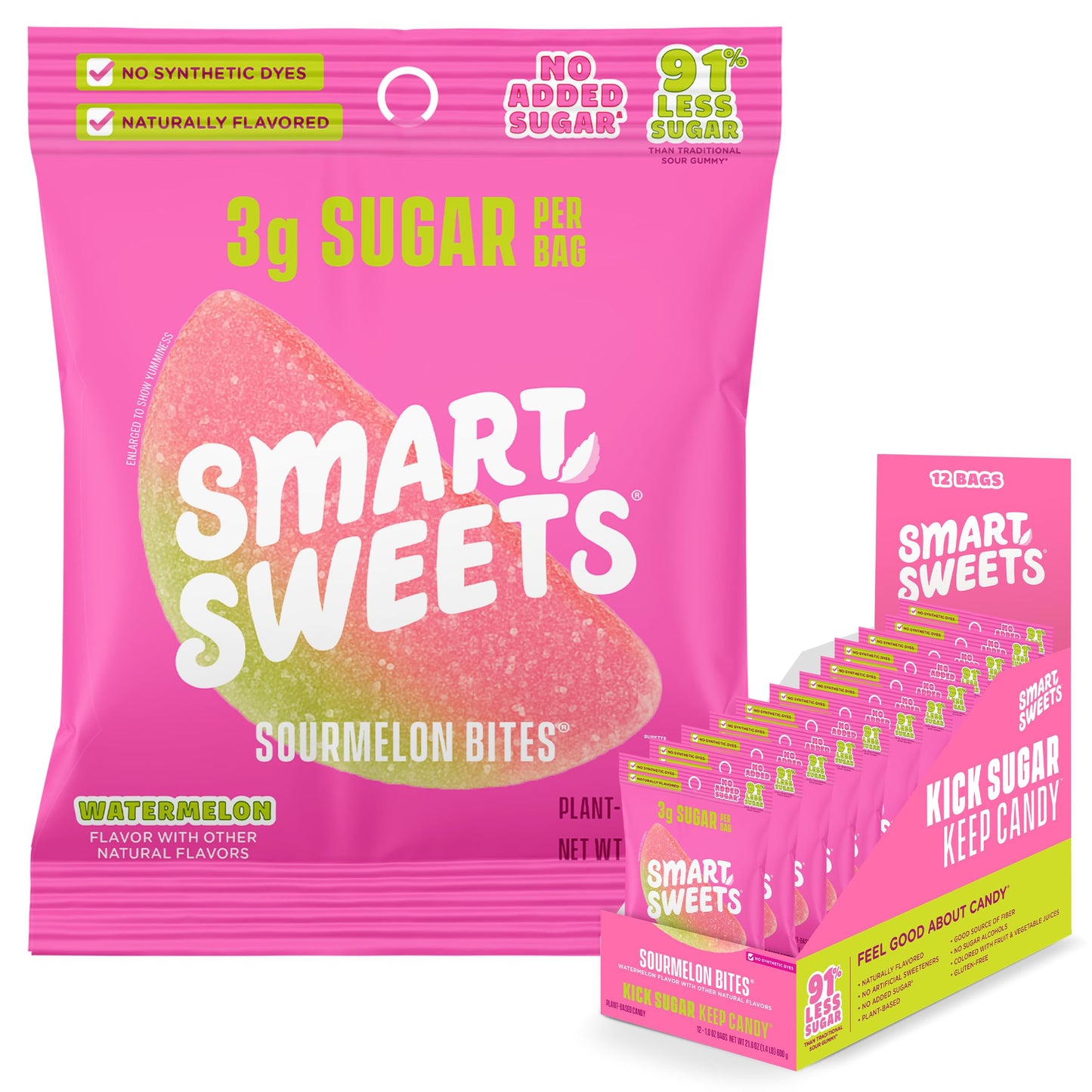 SmartSweets Sweet Fish, Low Sugar Gummy Candy (3g), Low Calorie (130), Gluten-Free -1.8oz (Pack of 12) Packaging may vary