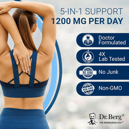 Dr. Berg Berberine 5-in-1 Formula, 60 Capsules – 1200 mg Daily Berberine with Ceylon Cinnamon, ALA, Magnesium Glycinate & BioPerine – Maximum Strength Metabolic & Healthy Blood Sugar Support