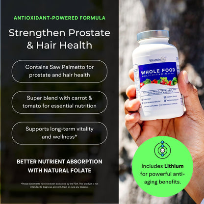 Multivitamin for Women (120 Vegetarian Capsules) Whole Food Vitamin with Essential Nutrients, Natural Calcium, Magnesium, Selenium, Zinc, Biotin, Vitamin A, B6, C, D3, E, K and More