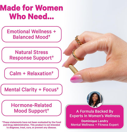 Pink Stork Saffron Extract for Mood Balance for Women, 30 Capsules | 88.5mg Saffron with Chamomile & Passionflower, Stress, Calm + Cortisol Support, Emotional Wellness + Hormonal Mood Balance