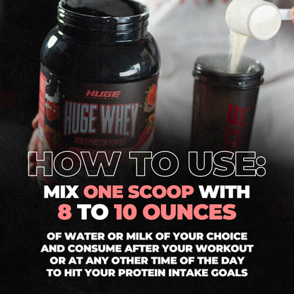 Huge Supplements, Whey Protein Concentrate Powder, Clinically Dosed Formula, 25g