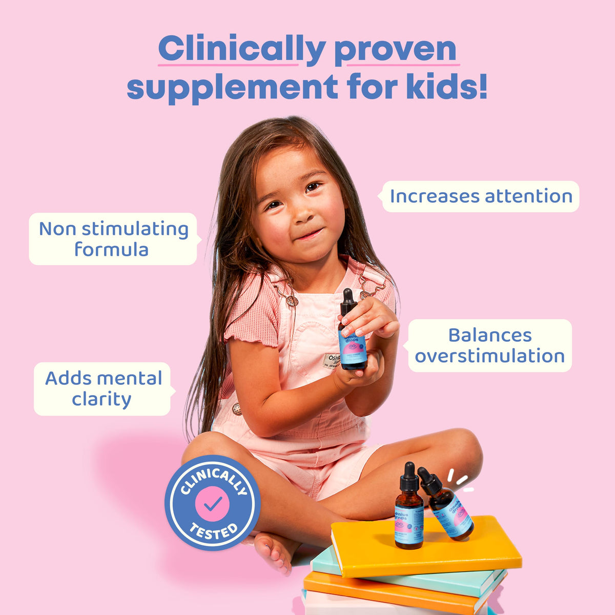 Organic Focus Drops for Kids - Attention and Focus Supplement with Ginkgo Biloba