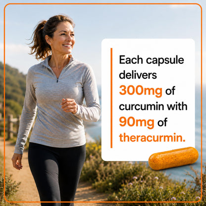 Theracurmin Turmeric Curcumin Supplement, 120 Count, High Absorption Turmeric & Curcumin - Joint Supplement for Men and Women - 42.6X More Bioavailablity