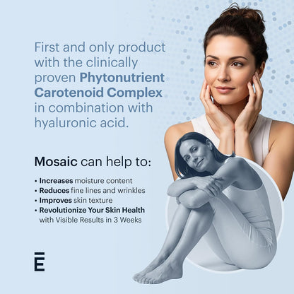 Mosaic – Hyaluronic Acid & Collagen Supplement – Clinically Proven to Hydrate Skin & Reduce Fine Lines – Fights Visible Signs of Aging – 30-Day Softgel Supply
