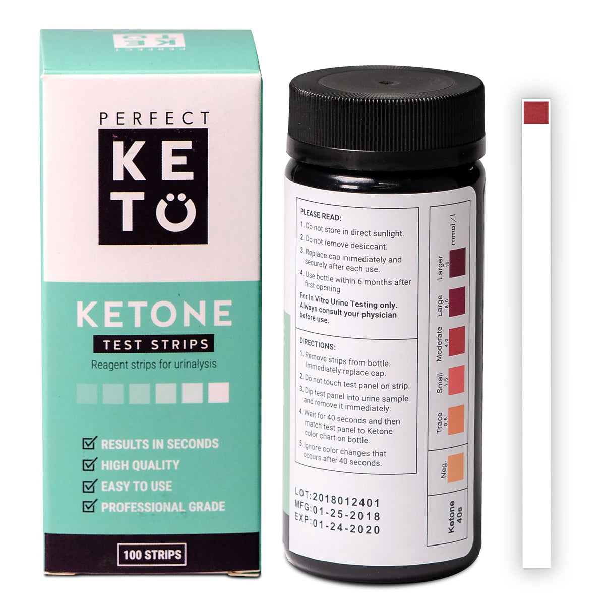 Perfect Keto Test Strips - Best for Testing Ketones in Urine on Low Carb Ketogenic Diet
