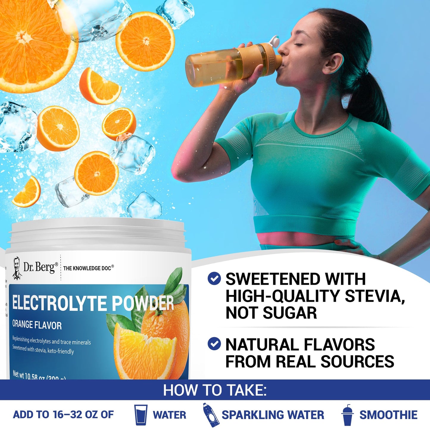 Dr. Berg Zero Sugar Hydration Keto Electrolyte Powder - Enhanced w/ 1000 mg of Potassium & Real Pink Himalayan Salt (NOT Table Salt) - Raspberry & Lemon Flavor Hydration Drink Supplement, 100 Servings