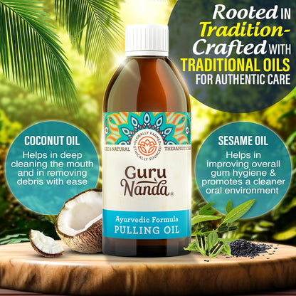 GuruNanda Original Coconut Oil Pulling Mouthwash with Sesame Oil, 8.45oz