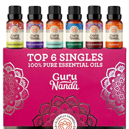 GuruNanda Essential Oils Set for Diffusers, 100% Pure, Aromatherapy, Massage, Skin Care