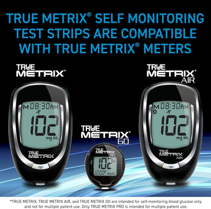 TRUE METRIX Glucose Test Strips 100 Count, TRUEplus 30G Lancets 100 Count | Blood Glucose Test Strips and Lancets, Compatible with TRUE METRIX Family of Self Monitoring Blood Glucose Meters