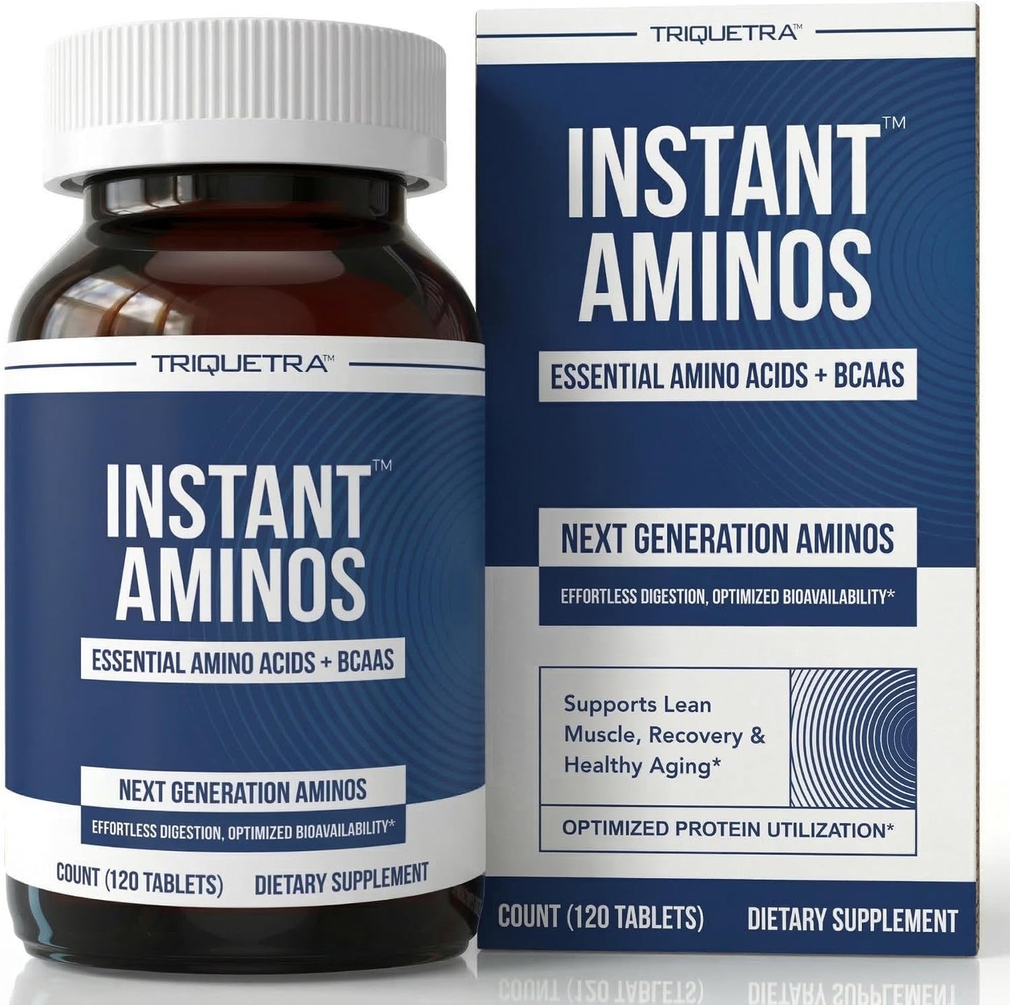 Instant Aminos Tablets - EAA+BCAA - 10 Essential Amino Acids Supplement - Rapid Absorption, No Digestion Required - Supports Lean Muscle, Recovery & Aging - 321% DIAAS Protein Score (1 month supply)