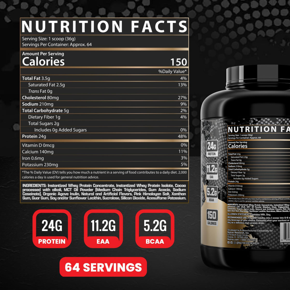 Nutrex Research Whey Protein Powder, Chocolate Muscle Infusion - and Bundle 90 Soft