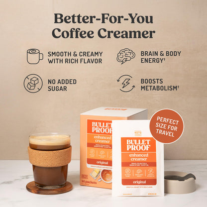 Bulletproof Original Creamer, 14.8 Ounces, Keto Coffee Creamer with MCT Oil and Grass-Fed Butter, Supports Brain Function