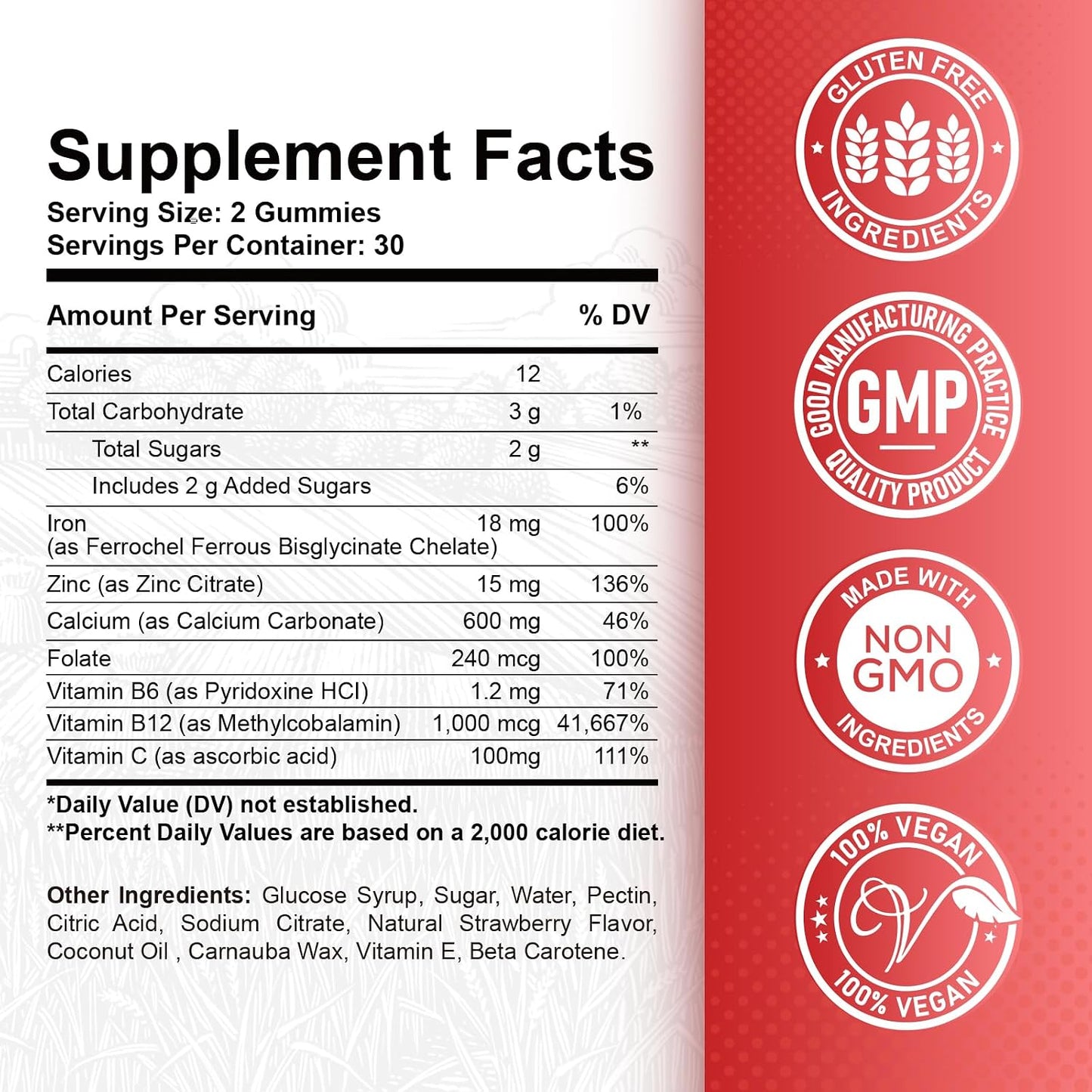 Iron Gummies Supplement for Adults & Kids | Vitamin B12 Gummies | Bundle