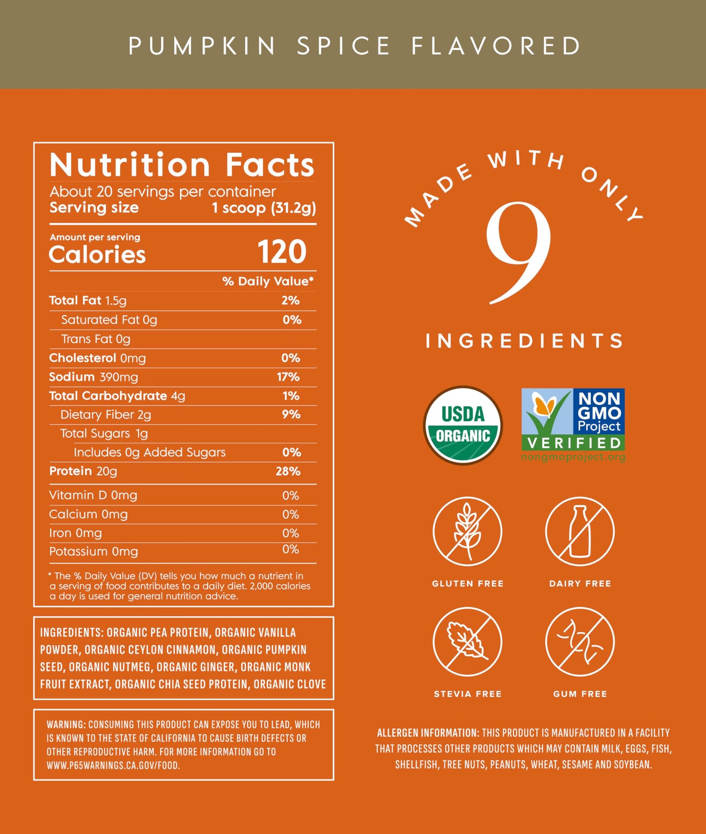Truvani Organic Plant Based Protein Powder | Vanilla | 18 Servings | Vegan | 20g Pea Protein | Keto | Gluten & Dairy Free | Low Carb | No Added Sugar