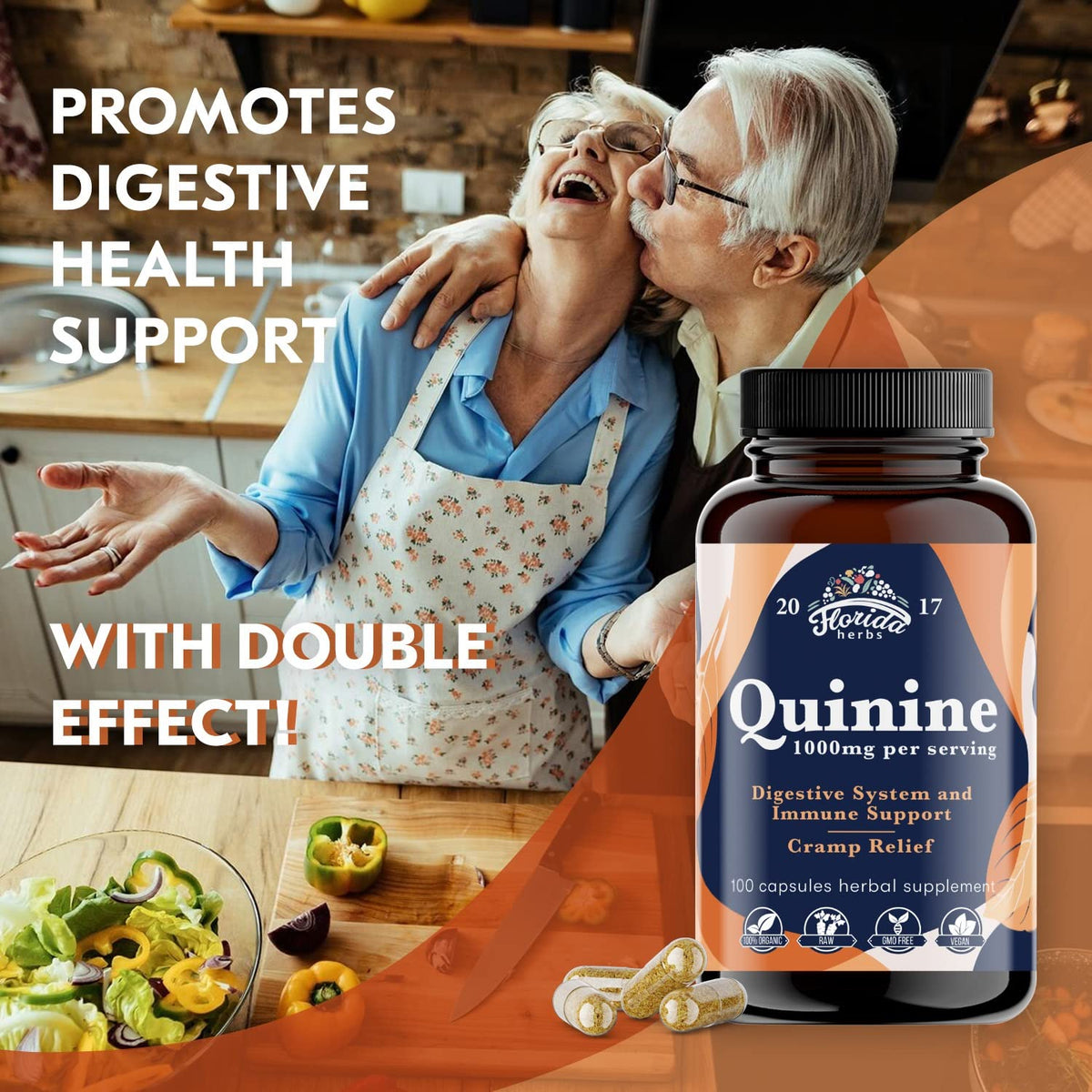 Leg Cramps Support Organic Pills - 1000 mg - Quinine Tablets for Cramp Defense