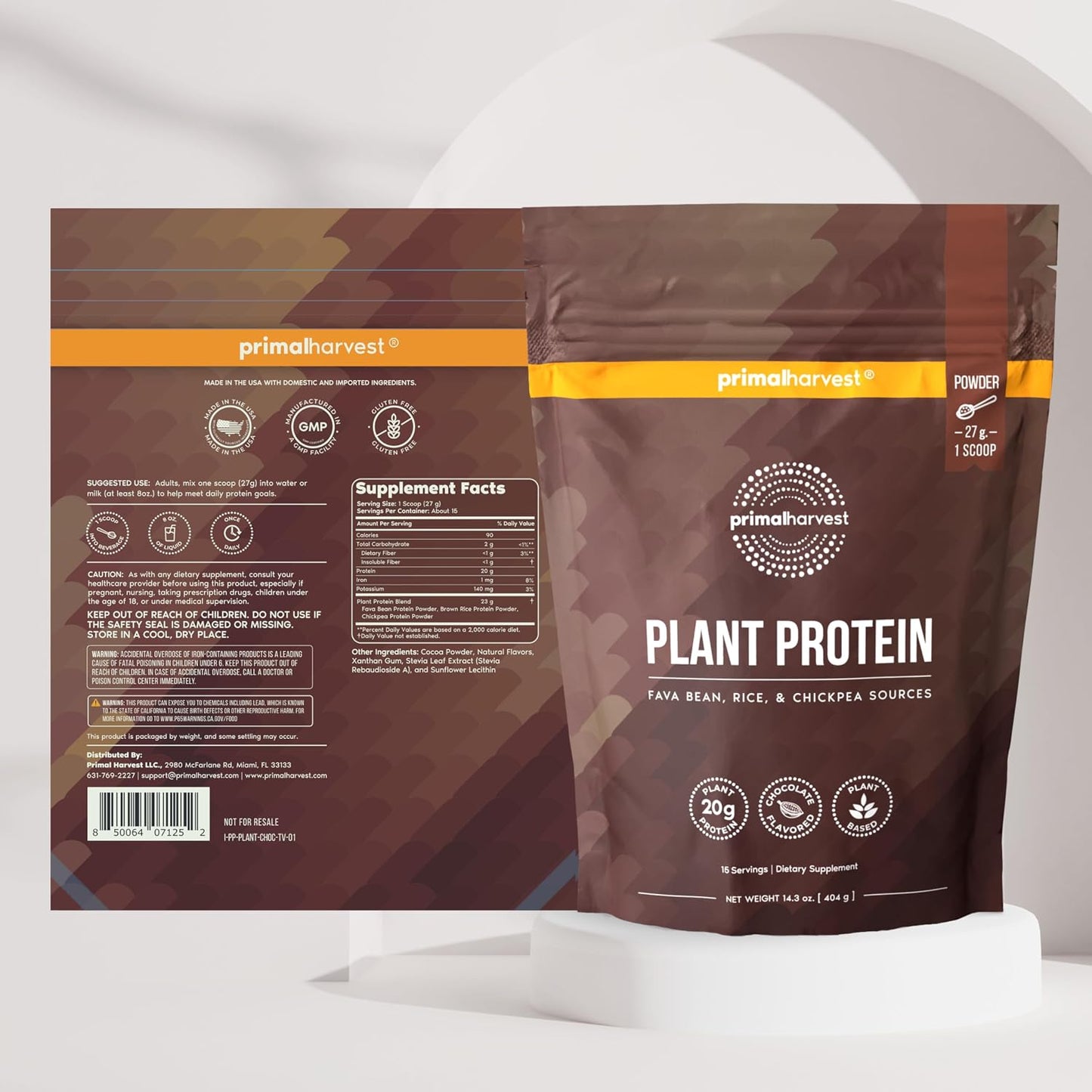 Primal Creatine Powder + Chocolate Protein Vegan Powder Bundle | 2-Pack | Build Muscle, Enhance Recovery & Fuel Performance | 30 Servings Each