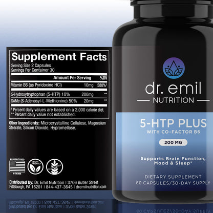 DR EMIL NUTRITION 200 MG 5-HTP Plus with SAM-e to Maintain Normal Healthy Sleep