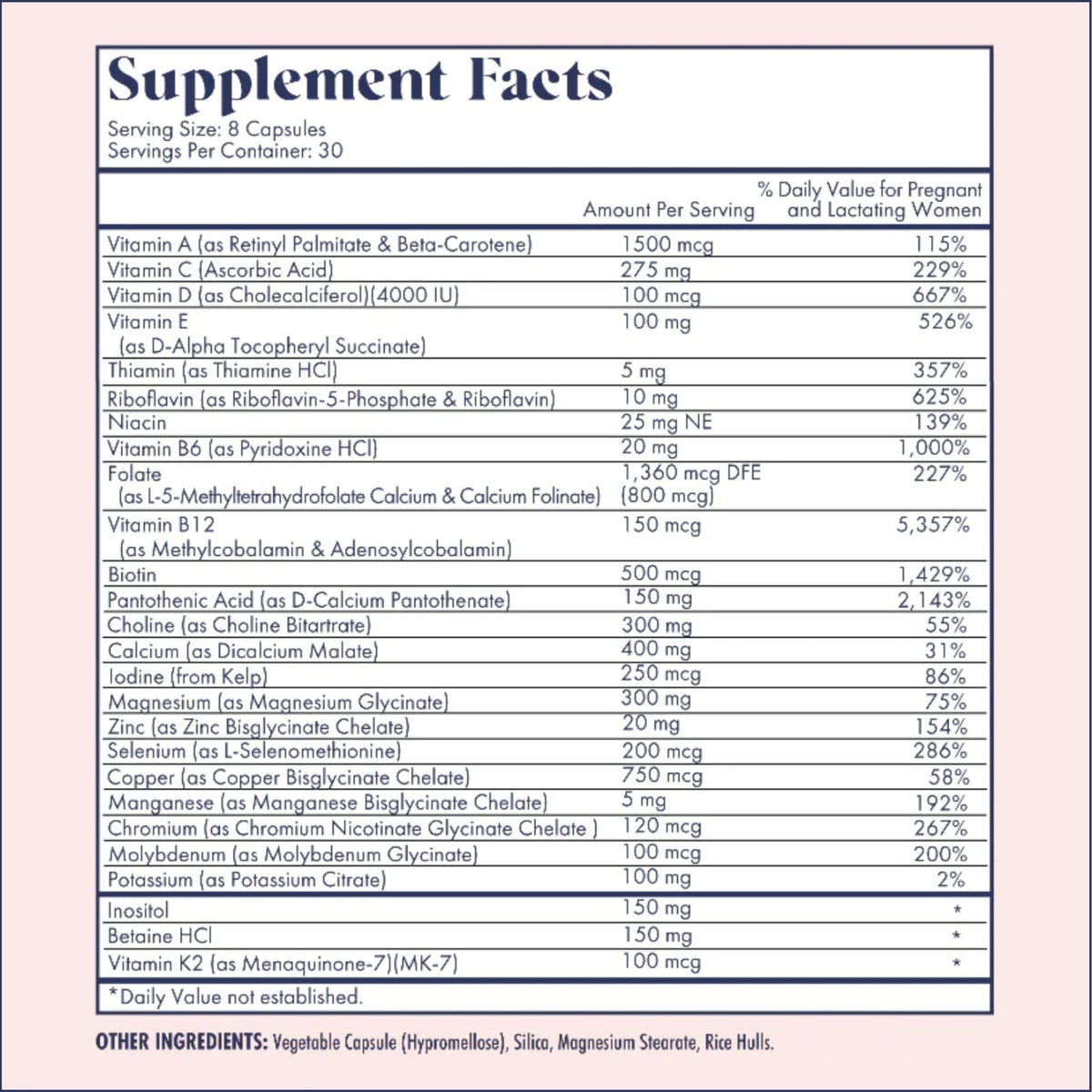 FullWell Prenatal Vitamins Lemon | choline, folate, vitamin D for fetal growth, brain development