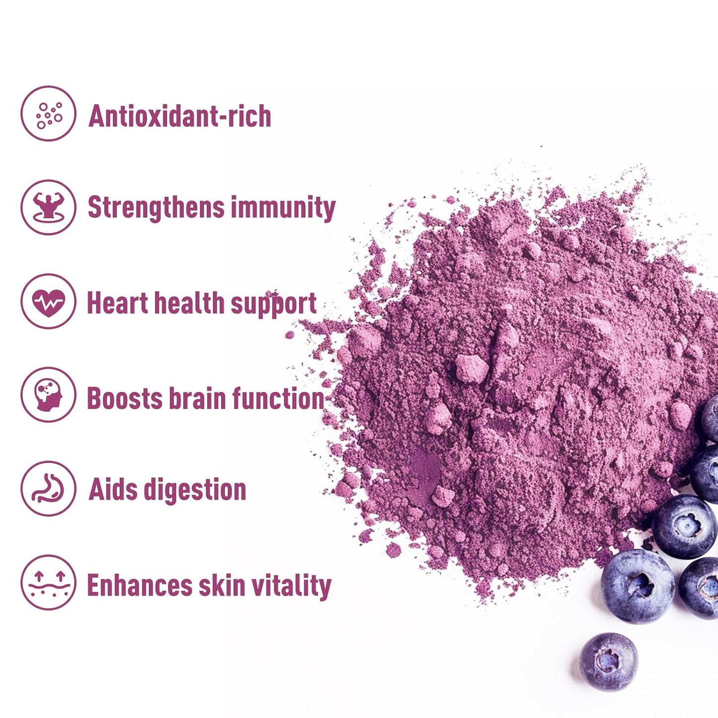 UNLEASH'D ORGANIC Organic Blueberry Juice Powder 16 oz – 100% Pure Natural Superfood, Rich in Antioxidants & Vitamins