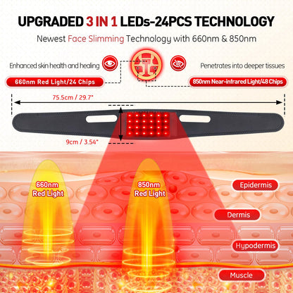 Rikimxin Red Light Therapy for Neck, 660nm Red Light and 850nm Near Infrared Light Therapy Pad