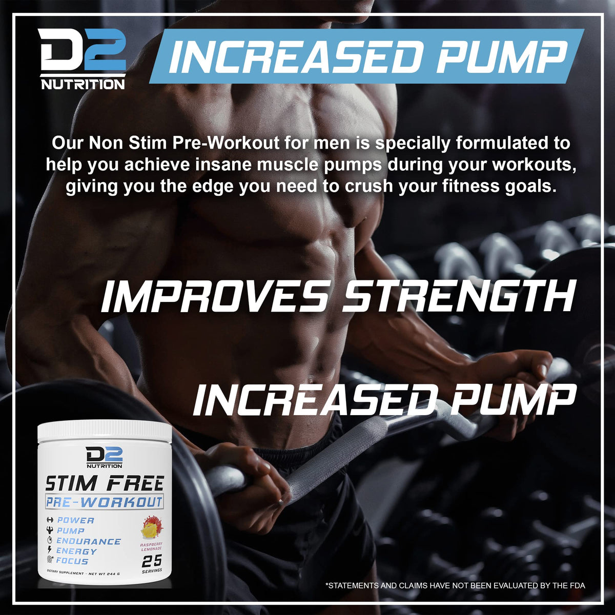 Precium Nutrition Stim Free Pre Workout - Best Non Caffeine Powder No Amazing Power