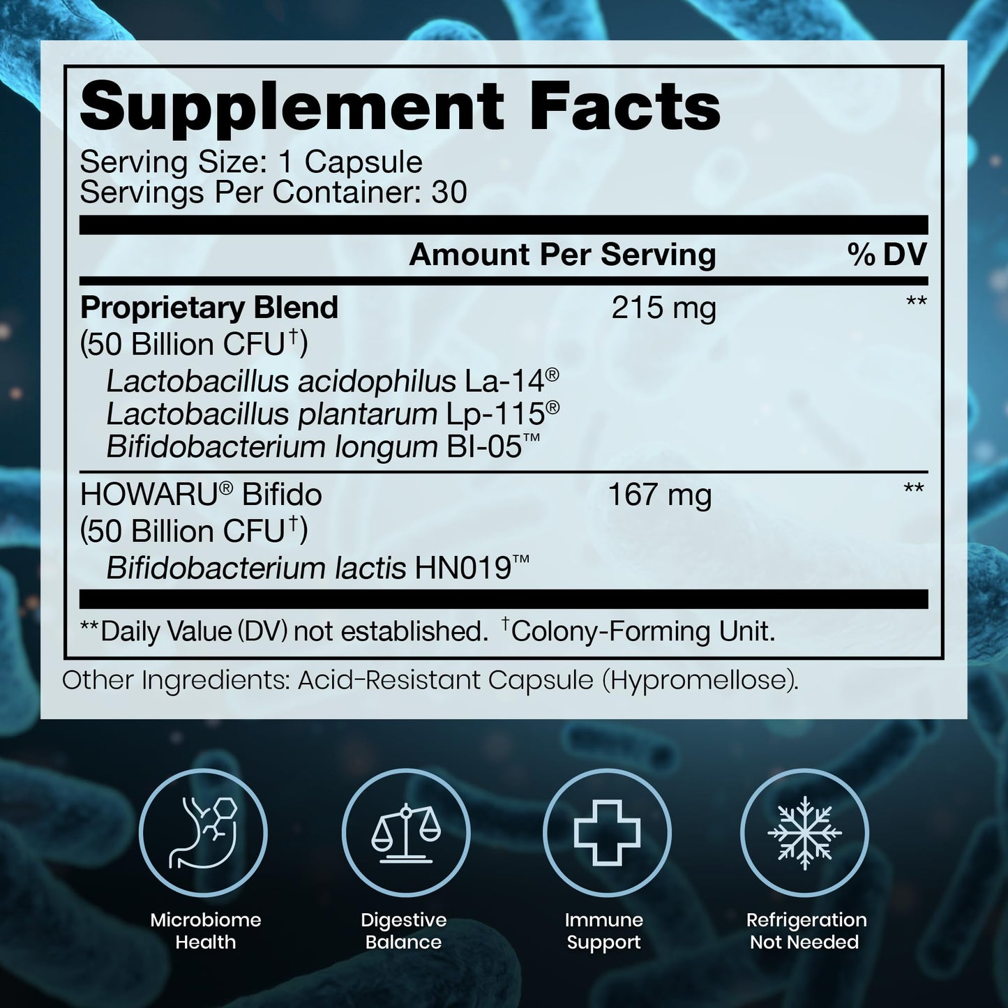 Pure Therapro Rx Power Probiotic 100B | 30 Acid Resistant Capsules - 1 Month Supply | 4 Proven Strains 100 Billion CFU | Flora Balance & Digestion | NO Refrigeration Required | Non-GMO | Zero Fillers