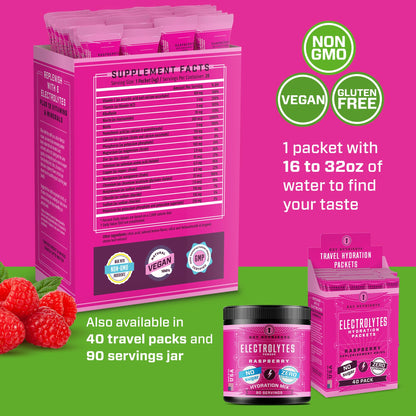 KEY NUTRIENTS Multivitamin Electrolytes Powder Packets - Juicy Raspberry 20 Pack