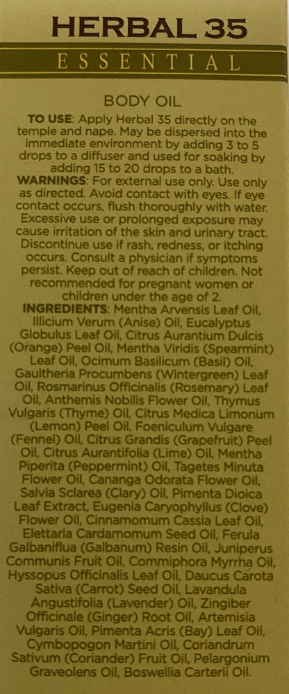 L'eudine Herbal 35 Essential Oil, Soothing and Calming Eucalyptus Essential Oil, Powerful Blend