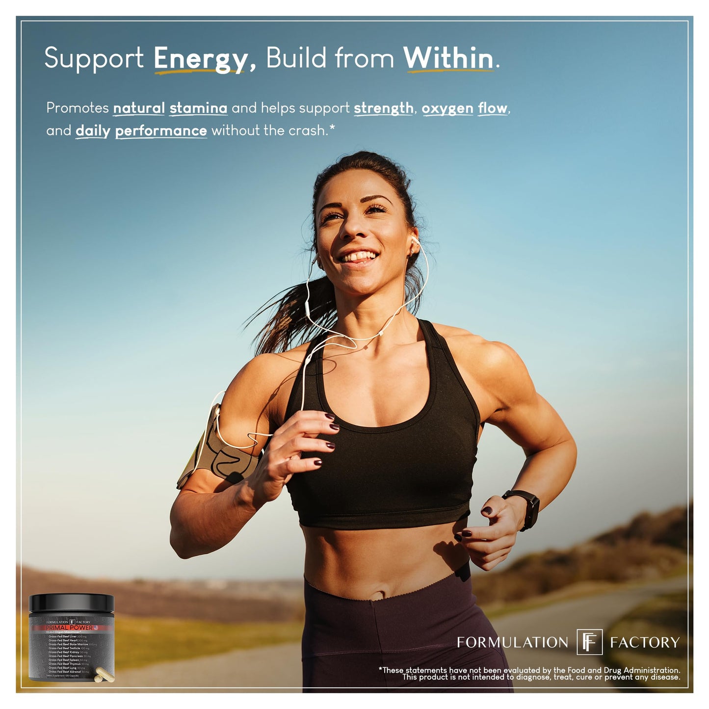 Formulation Factory Primal Power 10-in-1 Grass-Fed Beef Organ Complex with Liver, Heart, Bone Marrow, Orchic, Kidney, Spleen, Pancreas, Adrenals, Thymus & Brain - 120 Capsules