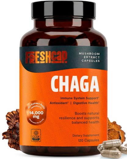 FreshCap Mushrooms Premium Organic Lions Mane Capsules - 14:1 Fruiting Body Extract with 31% Beta-Glucans - 3rd-Party Tested Nootropic for Clarity, Focus & Cognitive Support (120 Capsules)