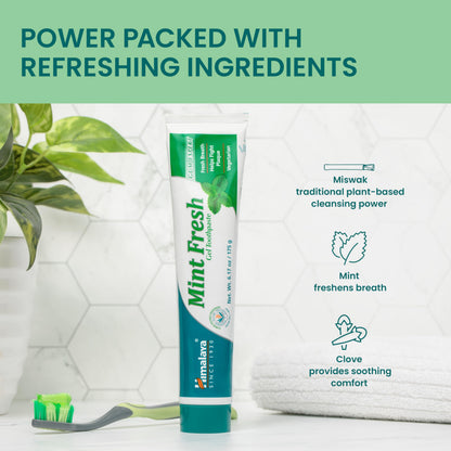 Himalaya Mint Fresh Gel Toothpaste, Fluoride Free to Reduce Plaque & Brighten Teeth, 6.17 oz, 2 Pack