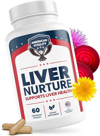 Liver Nurture | Liver Support Supplement | Liver Health Supplement, Milk Thistle, Artichoke, Dandelion, Beet Root, Turmeric, 30 Days Supply, 60 Capsules