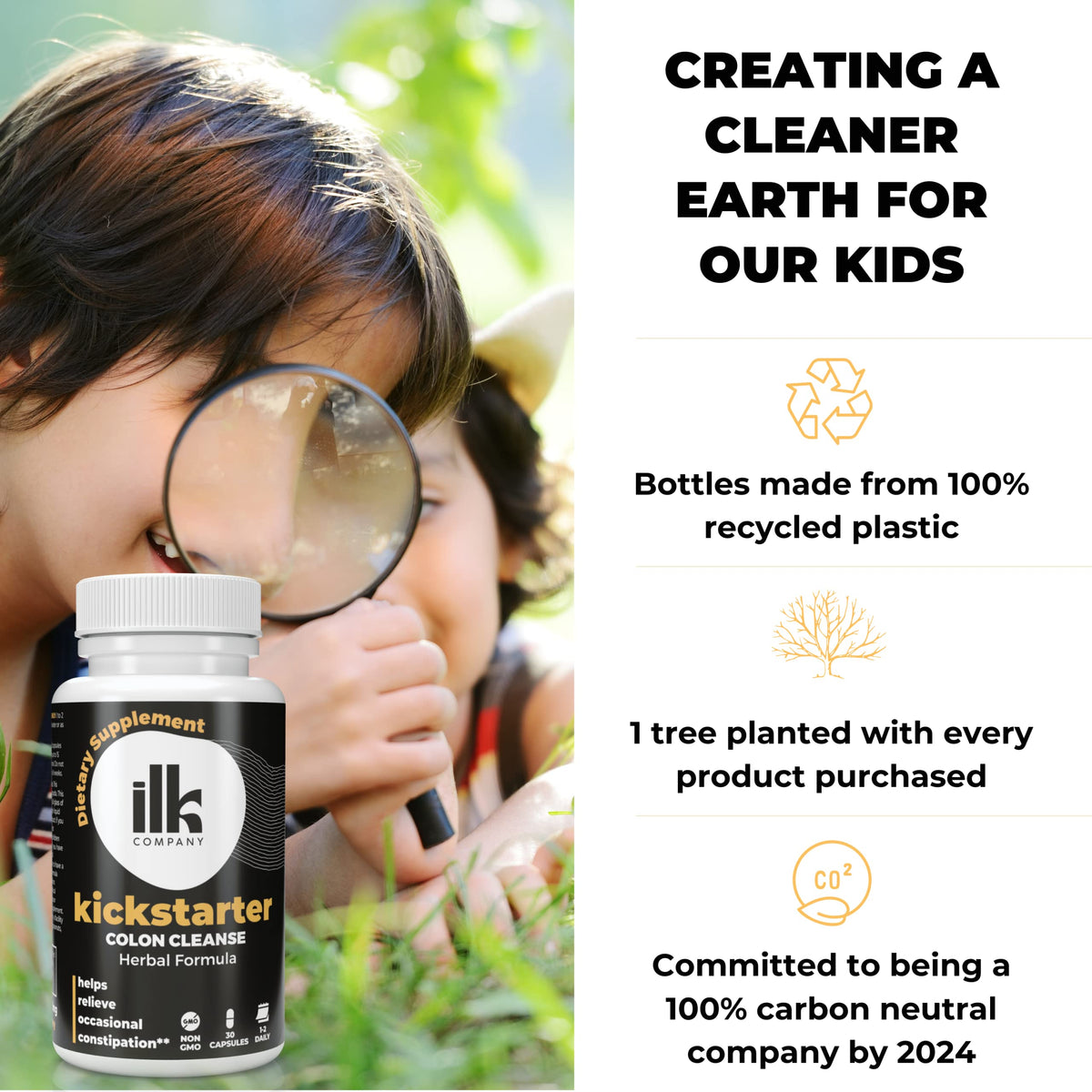 ILK COMPANY Made in USA Herbal Colon Cleanse Capsules - Non GMO - Gluten Free Capsules