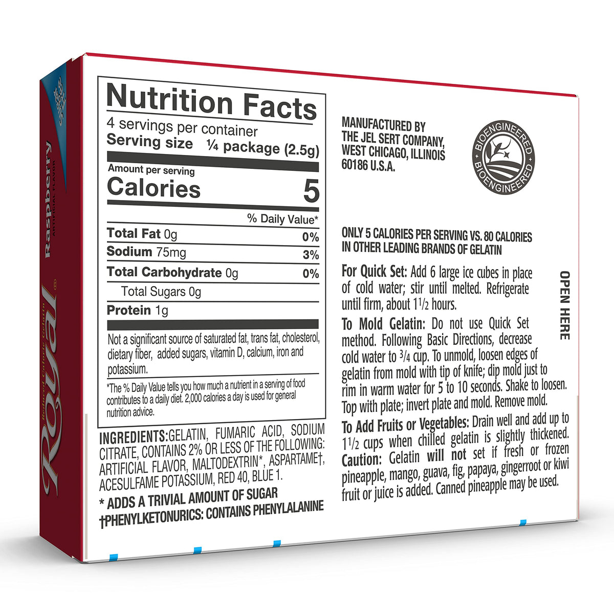 Royal Strawberry Gelatin Dessert Mix, Sugar Free and Carb Free,0.32 0z (Pack of 12)