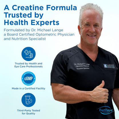 Fortifeye Creatine Monohydrate Powder 30 Servings, Creapure Supplement with myHMB 3000mg and Vitamin D 12.5mcg, 5g Pure Formula for Daily Strength Training, Muscle Support and Performance for Adults