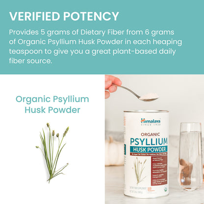 Himalaya Organic Psyllium Whole Husk Fiber Supplement,Unflavored,12 oz