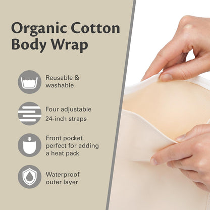 Organic Cotton Castor Oil Wrap - Reusable, Adjustable, Detox Pack by M3