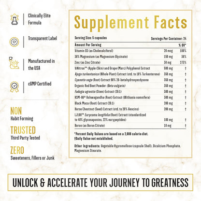 Top Shelf Grind King Maker, 13-in-1 Anabolic Supplement for Men to Increase Stamina