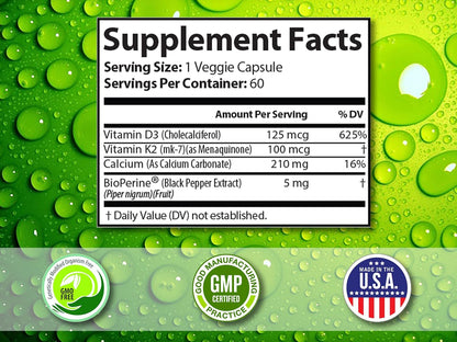 Ultra Premium Heart Support - Vitamin K2 & D3 Plus Calcium - Circulation Support Supplements - Blood Flow, Arteries - Advanced Formula for Cardio, Cholesterol, Triglyceride Balancing - 60 Capsules