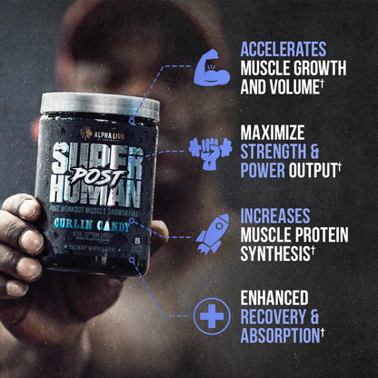 Alpha Lion Superhuman Post Workout Recovery, Muscle Builder Drink, Creatine Powder + More for Lean Muscle Growth, Strength & Volume, Supplement for Women & Men (25 Servings, Gainy Smith Apple)
