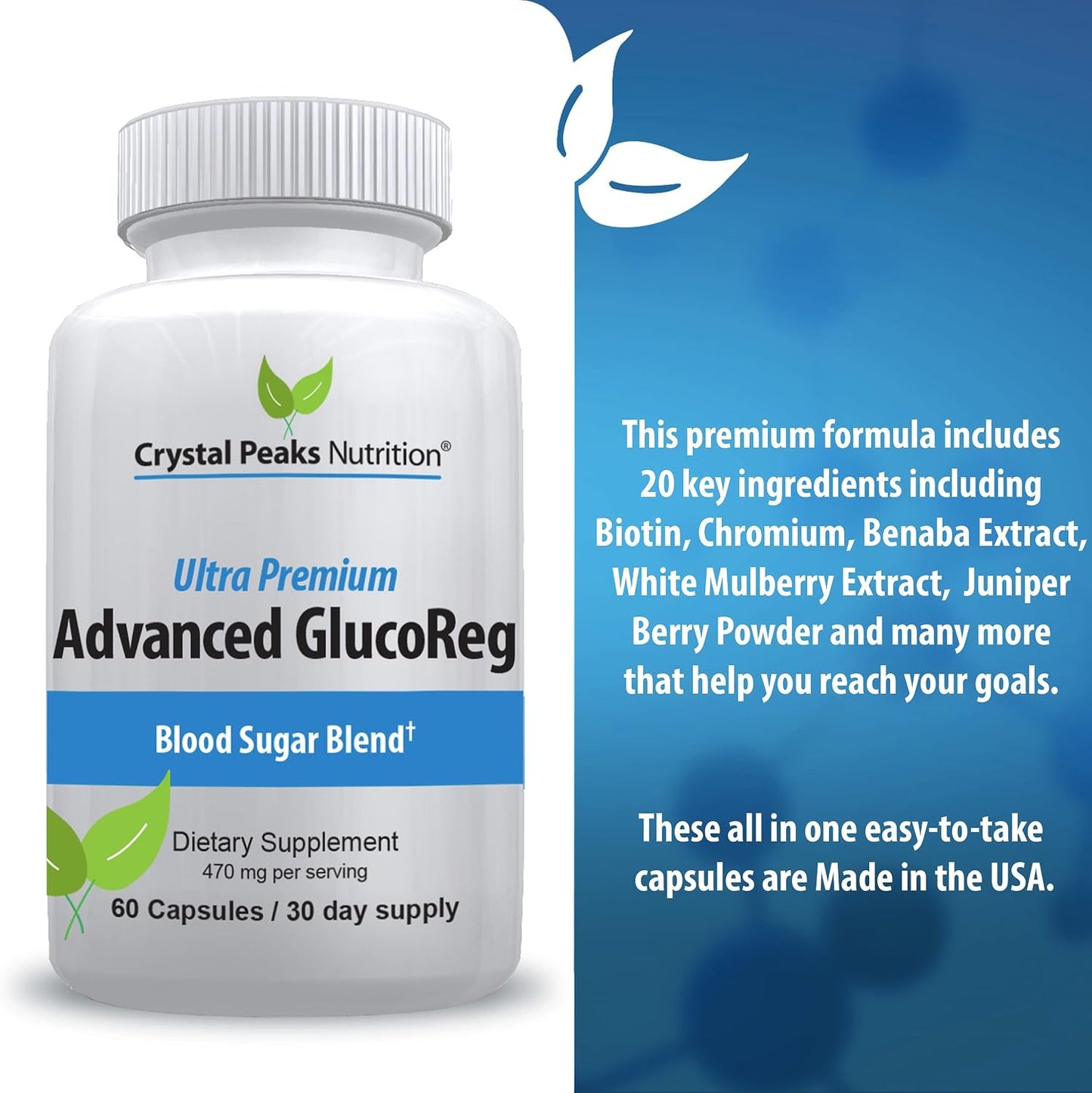 Blood Support Supplement - Supports Normal Glucose Metabolism - Blood Formula - 60 Capsules, 1 Month Supply