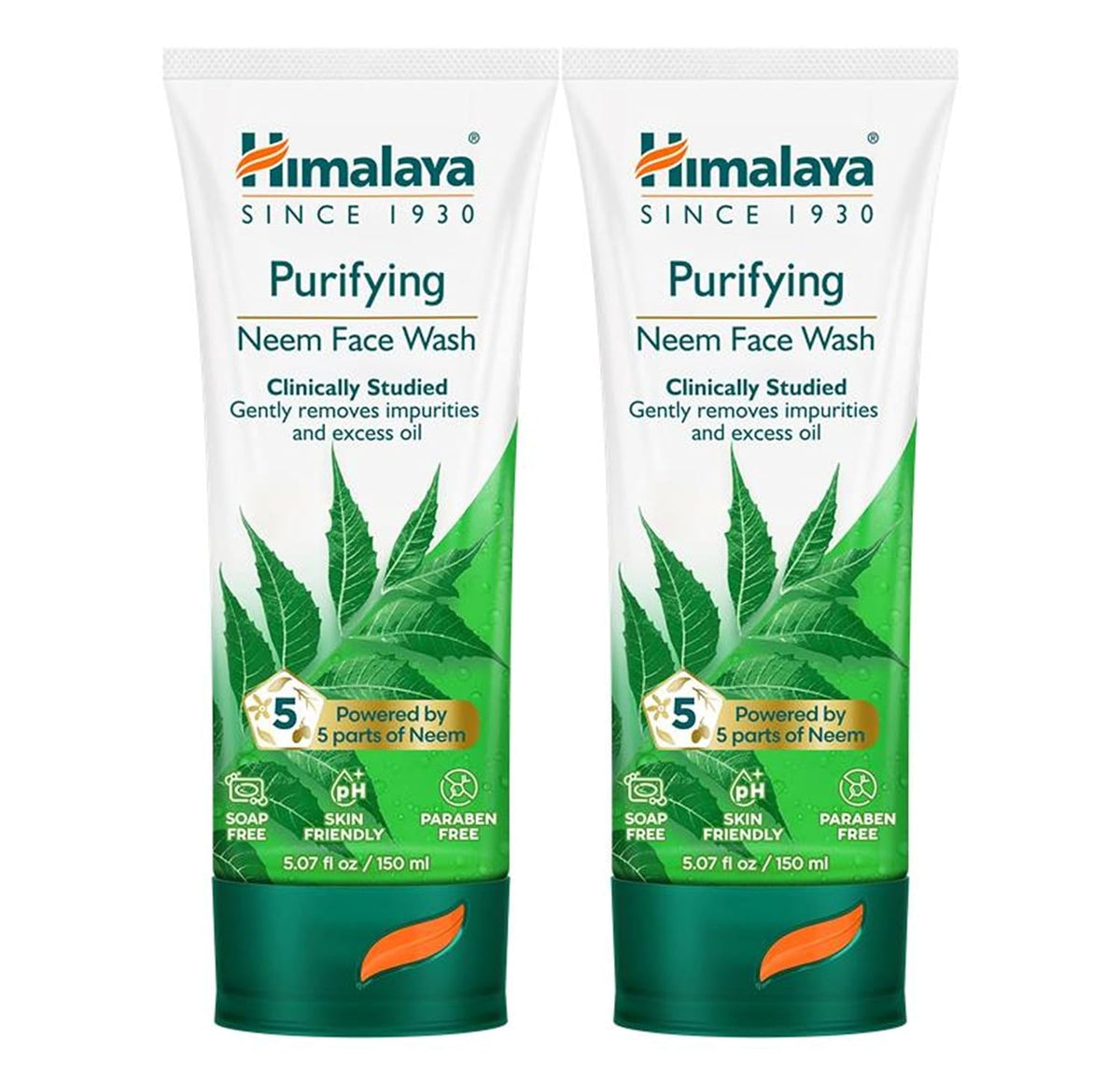 Himalaya Purifying Neem Face Wash With Neem & Turmeric, 5.07 oz, 2 Pack