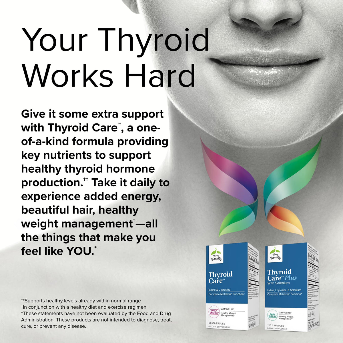 Terry Naturally Thyroid Care - 120 Capsules - Complete Metabolic Function - with Iodine