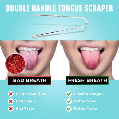Mouthology Tongue Scraper for Adults, Stainless Steel Metal Tongue Scraper for Tongue