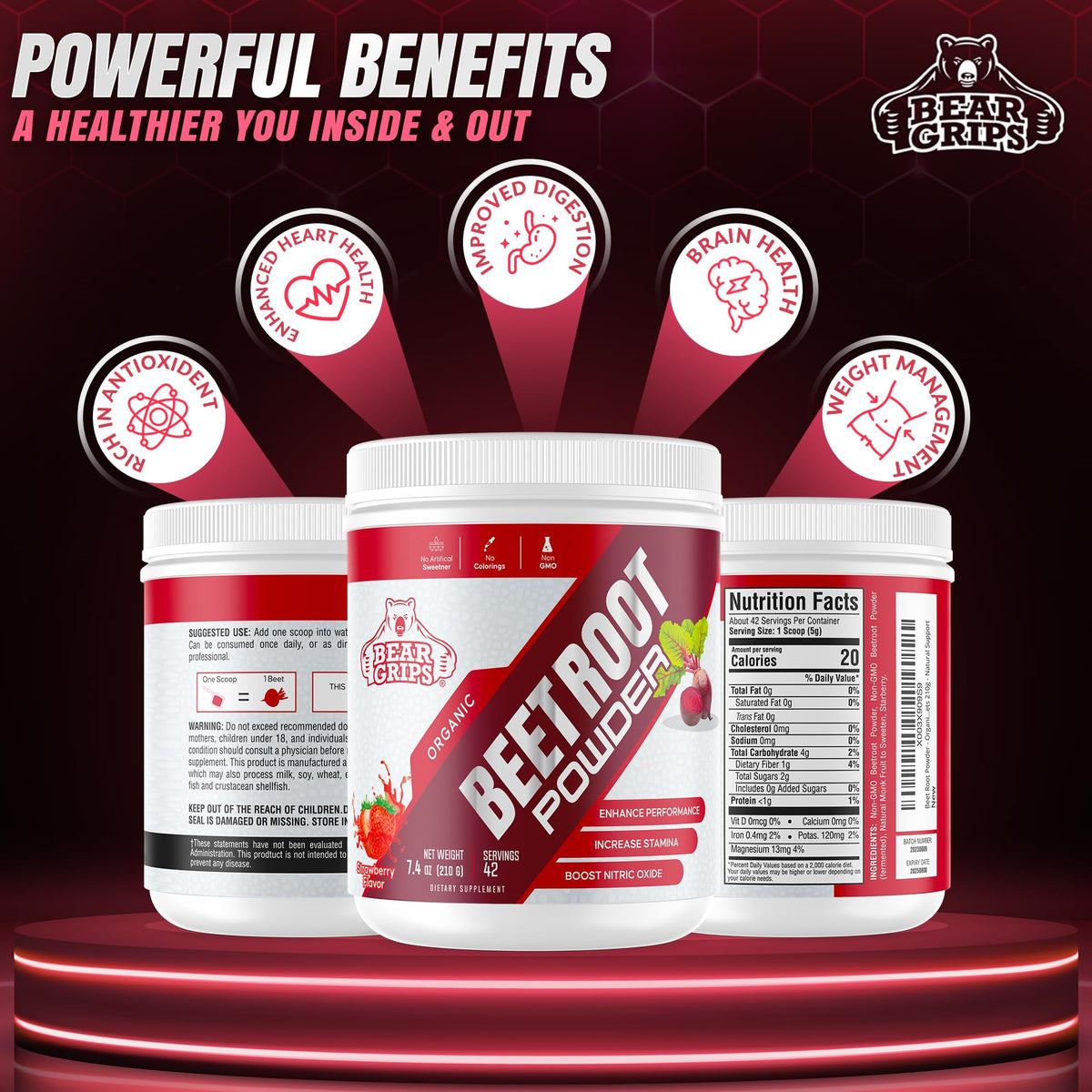 Organic Beet Root Powder - Nitric Oxide Supplement Super Food Beets Supplements