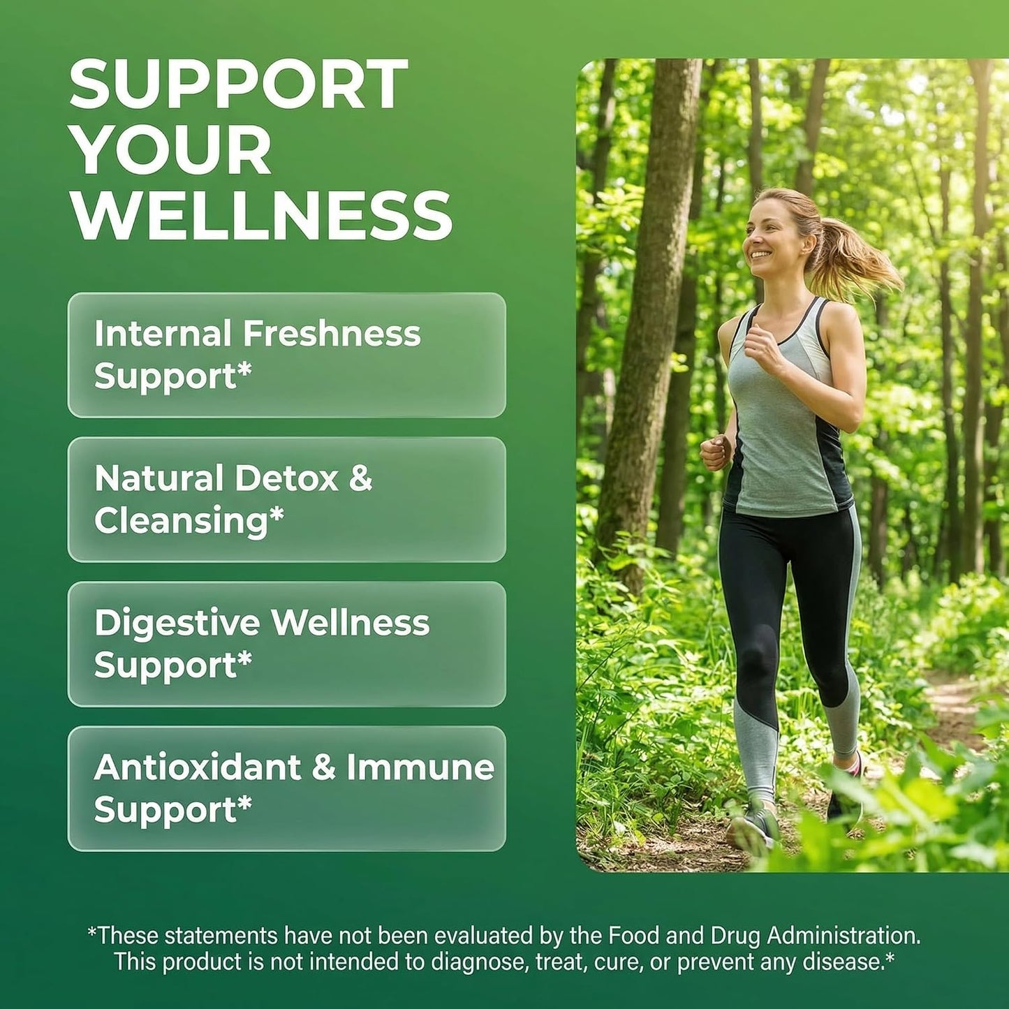 Clean Nutra Chlorophyll Capsules Supplement Internal Deodorant Peppermint, Sea Moss, Parsley, Chlorella, Spirulina, Slippery Elm, Ashwagandha, PhytoFresh Greens Detox Pills