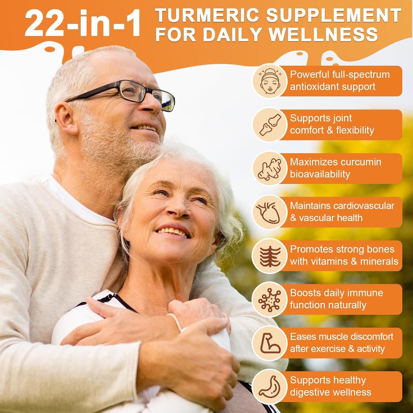 22-in-1 Turmeric Curcumin 2348mg - 95% Curcuminoids with Black Pepper, MCT Oil & Vitamin C - High Absorption Turmeric Curcumin Supplement for Antioxidant, Joint & Immune Support - 120 Capsules