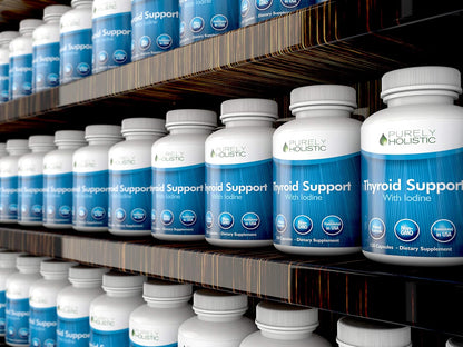 Thyroid Support, Iodine Supplement, Zinc, Selenium L-Tyrosine & Vitamin B | Supports Energy Production and Cellular Health, Thyroid Support for Women and Men, Non-GMO, 120 Capsules (2-Month Supply)