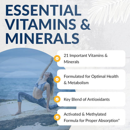 EquiLife Daily Activated Multivitamin for Women & Men, 120 Capsules | Methylated B-Vitamins | Blend of Vitamins, Minerals & Antioxidants | Supports Energy, Metabolism & Bone Health | Gluten Free