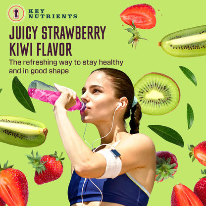 KEY NUTRIENTS Multivitamin Electrolytes Powder No Sugar - Juicy Strawberry Kiwi